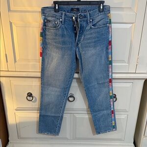 Polo by Ralph Lauren Blue Straight Leg Jeans with Multicolor Stripe